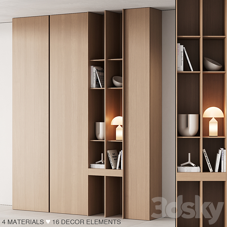 175 cabinet furniture 05 modern cupboard with decor 02 3DS Max Model - thumbnail 1