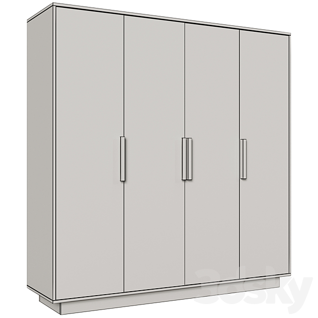 4-door wardrobe FABI 3ds Max - thumbnail 3