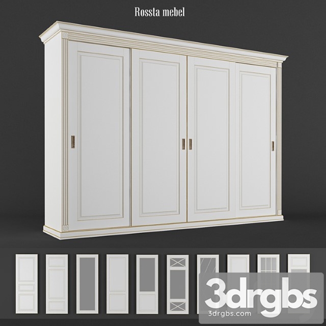 4-door wardrobe. rossta furniture. 3dsmax Download - thumbnail 1