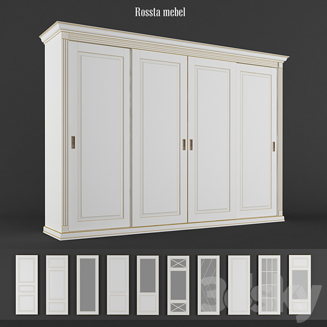 4-door wardrobe. Rossta furniture. 3DSMax File - thumbnail 1