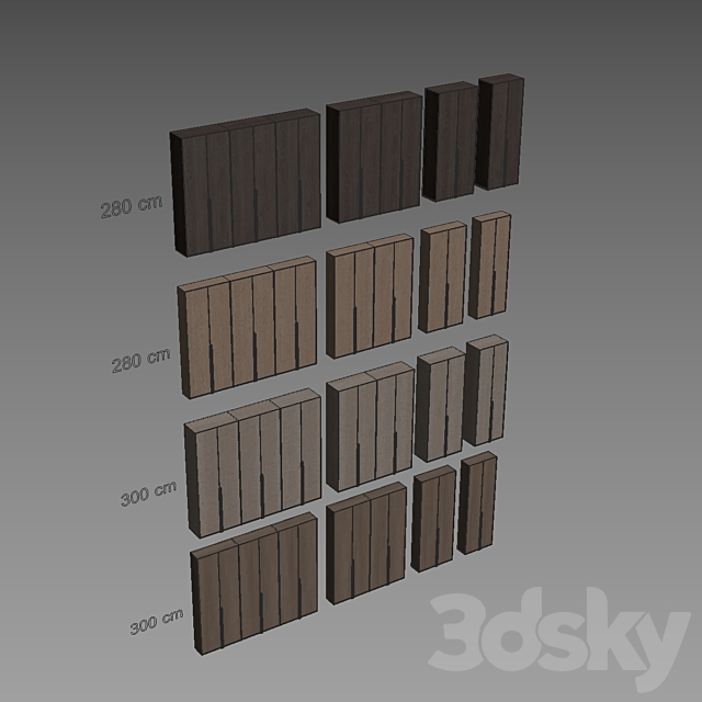 504 cabinet furniture 16 modular wardrobe cupboard 4 colors 3ds Max - thumbnail 2