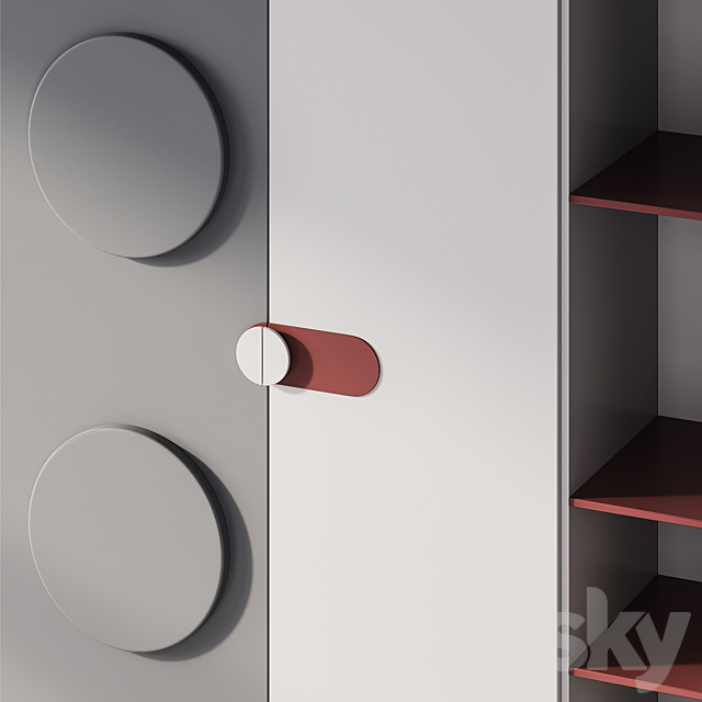 91 Wardrobe Composition with shelves 3DS Max Model - thumbnail 3