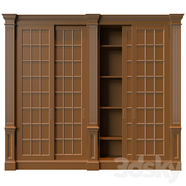 American style wardrobe 3ds Max - thumbnail 2