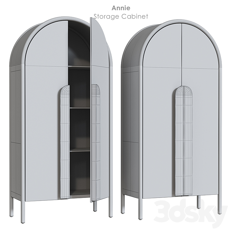 Annie Natural Storage Cabinet 3DS Max - thumbnail 2