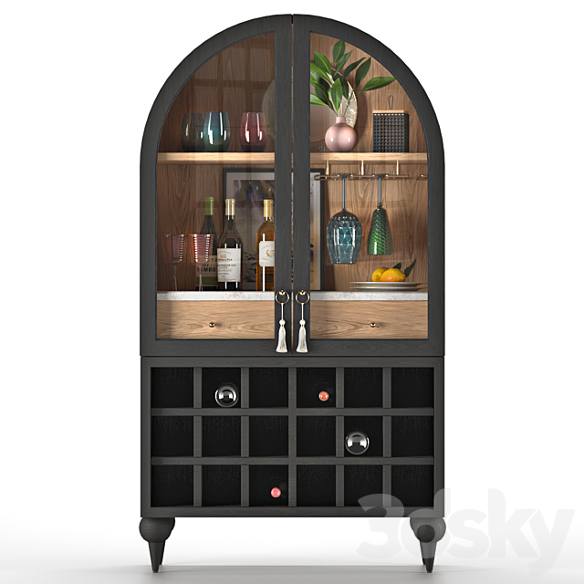 Anthropologie Fern Bar Cabinet 3ds Max - thumbnail 1