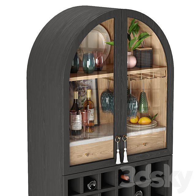 Anthropologie Fern Bar Cabinet 3ds Max - thumbnail 3