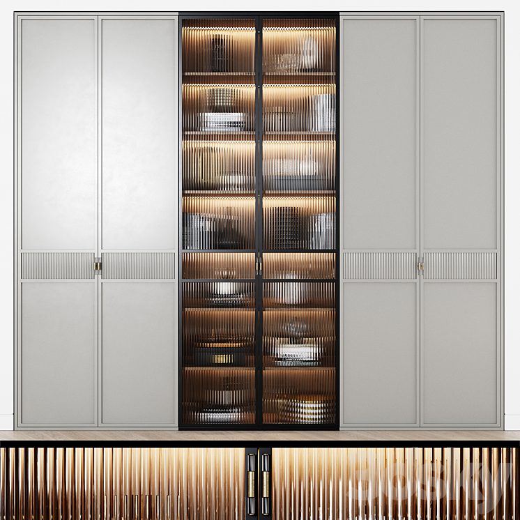 Art Deco style wardrobe 13 3DS Max Model - thumbnail 1