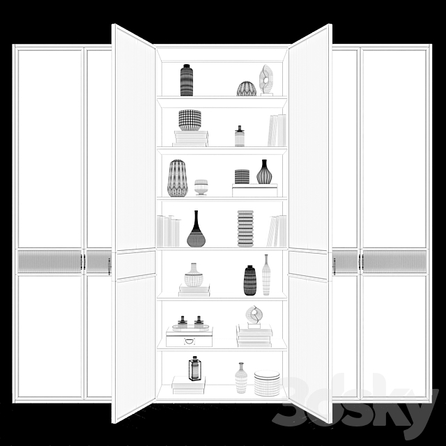 Art Deco style wardrobe 13 3DSMax File - thumbnail 3