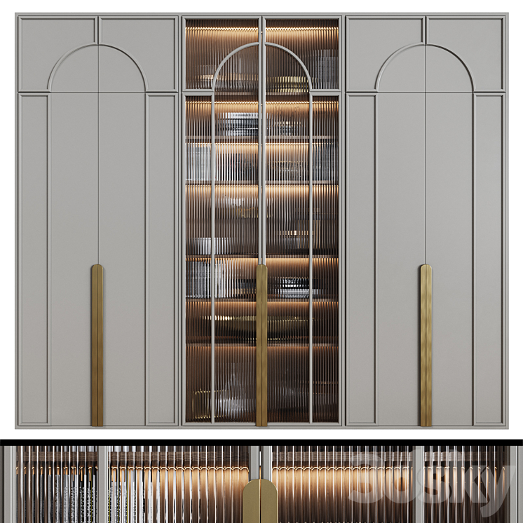 Art Deco Wardrobe 14 3DS Max Model - thumbnail 1