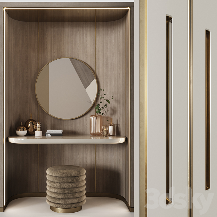 Art Deco wardrobes 9 3DS Max - thumbnail 2