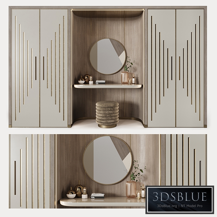 Art Deco wardrobes 9 3DS Max - thumbnail 3