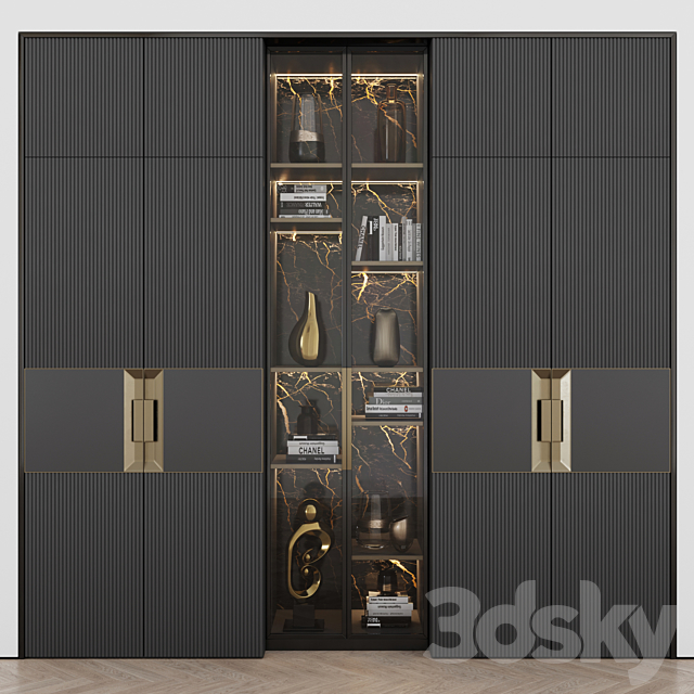 Art Nouveau wardrobe 01 3ds Max - thumbnail 1