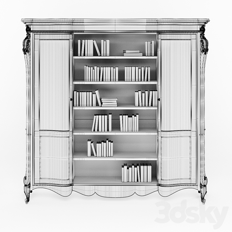 Arve Style Luigi_XXI two-door bookcase 3DS Max - thumbnail 2