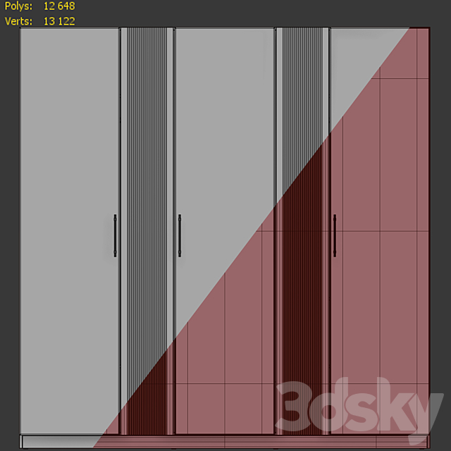 Astoria oar wardrobe. Wardrobe by Enza Home 3DSMax File - thumbnail 3