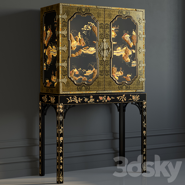 BAKER GeorgeIII Oriental Lacquer Cabinet 3DSMax File - thumbnail 1