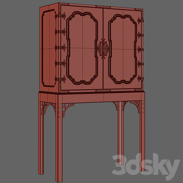 BAKER GeorgeIII Oriental Lacquer Cabinet 3DSMax File - thumbnail 3