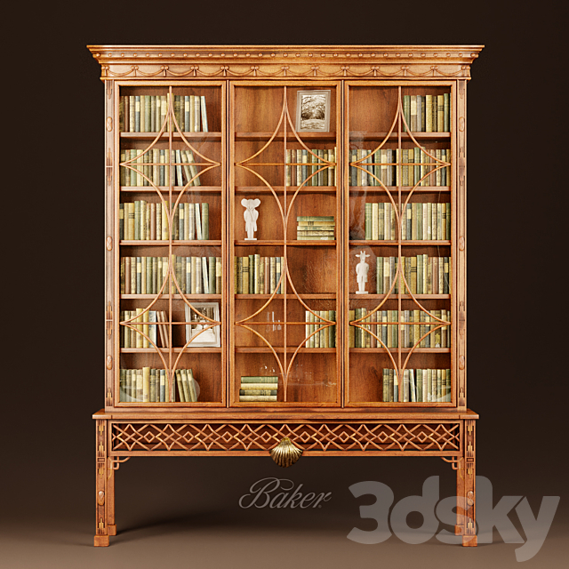 Baker IRISH CHINESE CHIPPENDALE MAHOGANY CABINET 3ds Max - thumbnail 1