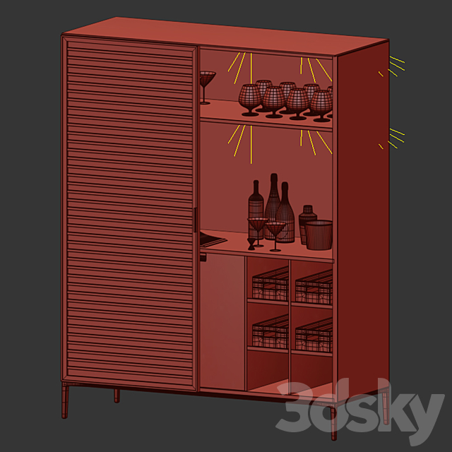 Bar cabinet Alambra Rimadesio N3 3DSMax File - thumbnail 3