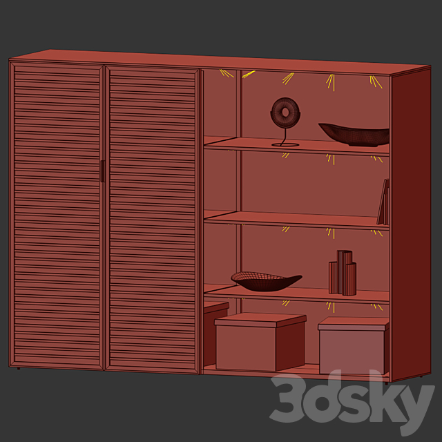 Bar cabinet (buffet) Alambra Rimadesio N4 3DS Max Model - thumbnail 3