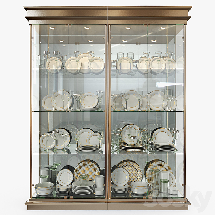 Birgit Israel – Pair of american brass display cabinets 3DS Max - thumbnail 1