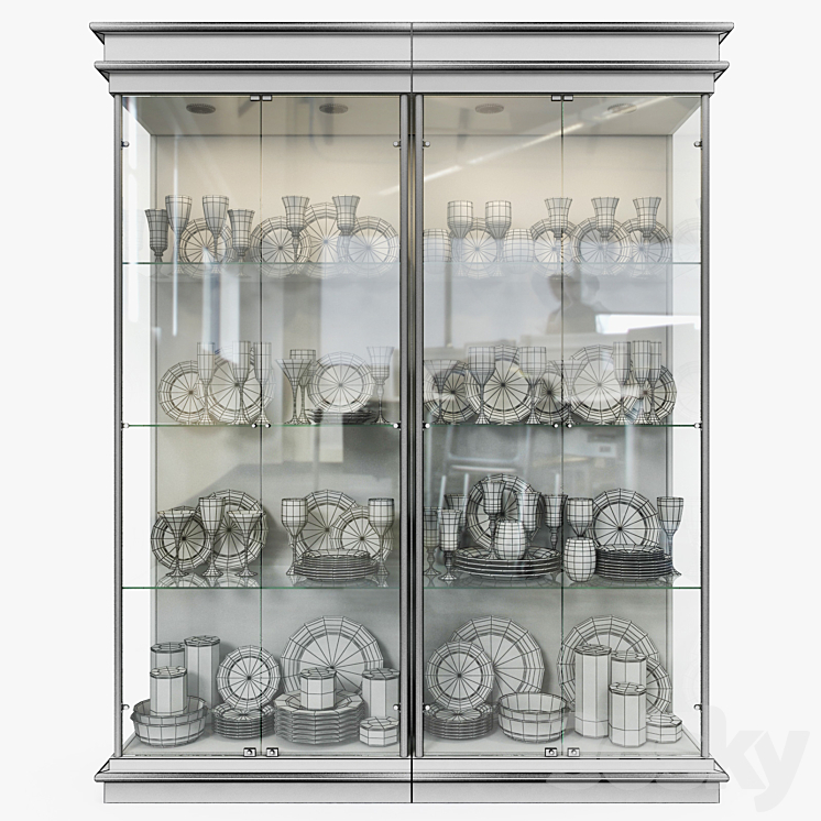 Birgit Israel – Pair of american brass display cabinets 3DS Max - thumbnail 2