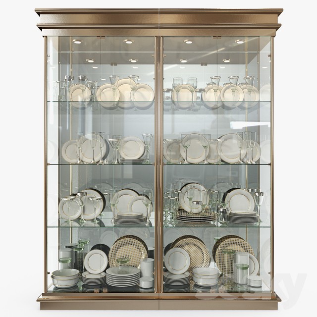 Birgit Israel – Pair of american brass display cabinets 3DS Max - thumbnail 3