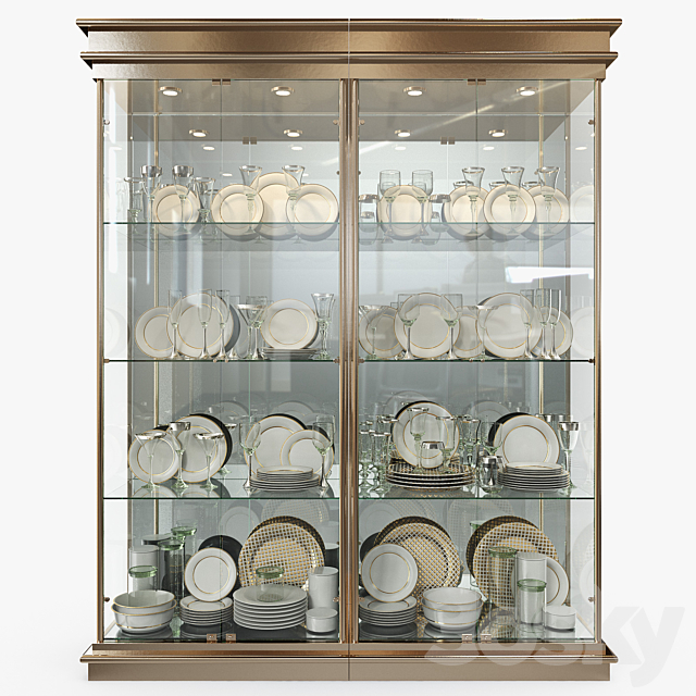 Birgit Israel – Pair of american brass display cabinets 3DSMax File - thumbnail 1