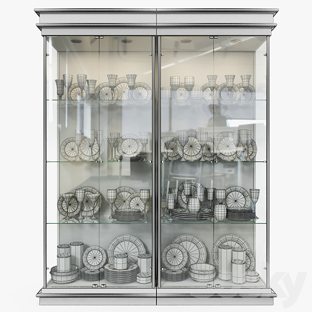 Birgit Israel – Pair of american brass display cabinets 3DSMax File - thumbnail 2