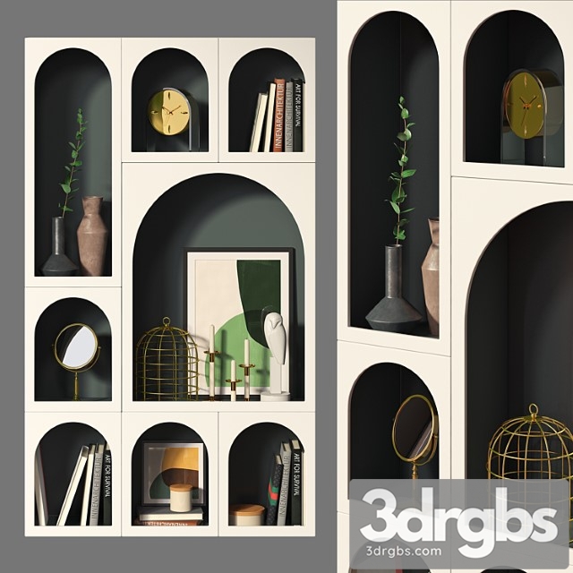 Bookcase bonaldo set 01 3dsmax Download - thumbnail 1