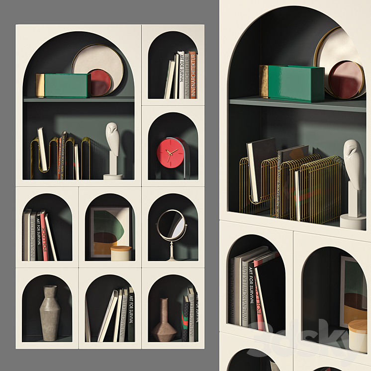 Bookcase Bonaldo set 02 3DS Max - thumbnail 1