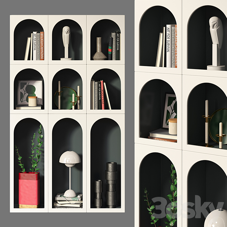 Bookcase Bonaldo set 03 3DS Max - thumbnail 1