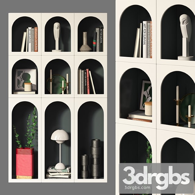 Bookcase bonaldo set 03 3dsmax Download - thumbnail 1