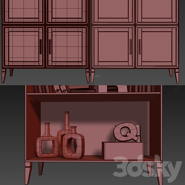 Bookcase CHARLIE. Cabinet _ bookcase 3ds Max - thumbnail 3