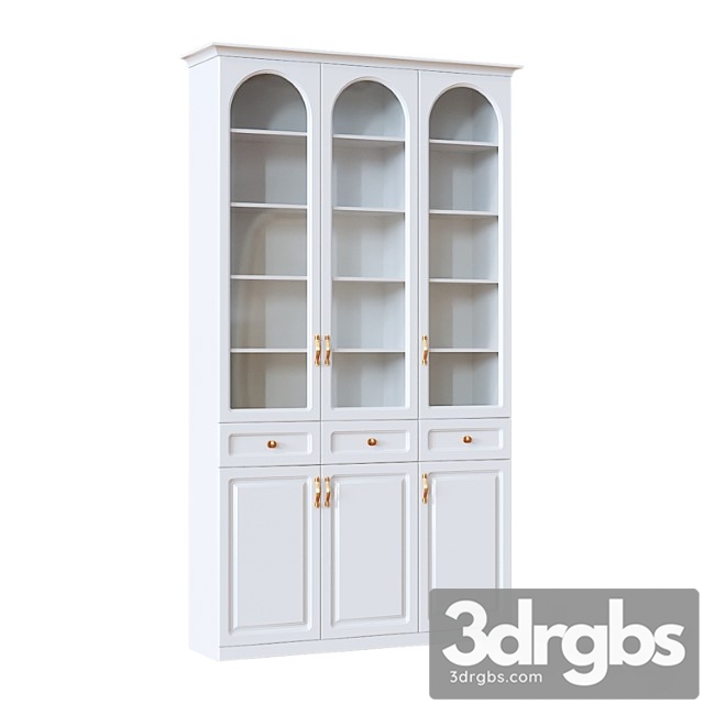 Bookcase classic 2 white 3dsmax Download - thumbnail 1