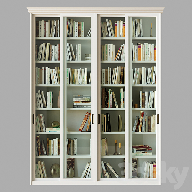 Bookcase-compartment (library) 3ds Max - thumbnail 1