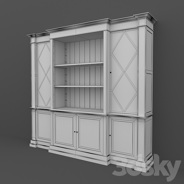 Bookcase DCM17 factory Dandou 3DS Max Model - thumbnail 3