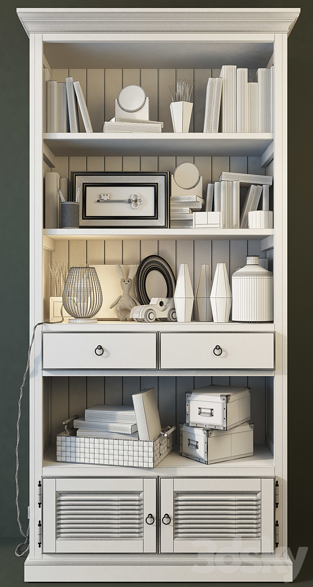 Bookcase Folk (smoky). Wellige 3DSMax File - thumbnail 3