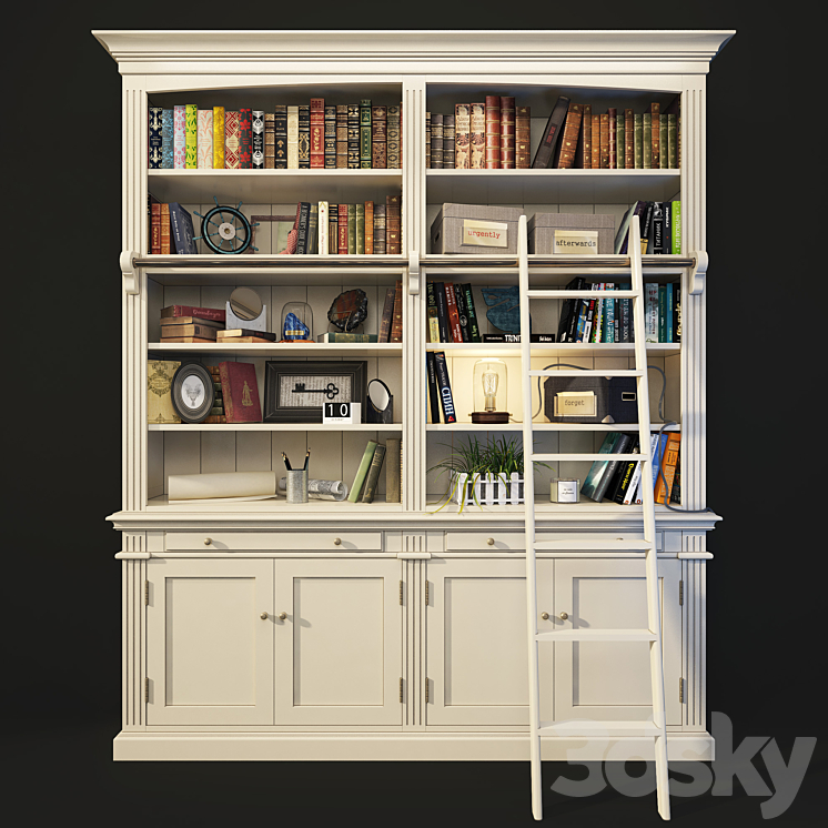 Bookcase library Amandine. Maisons du monde. 3DS Max - thumbnail 1