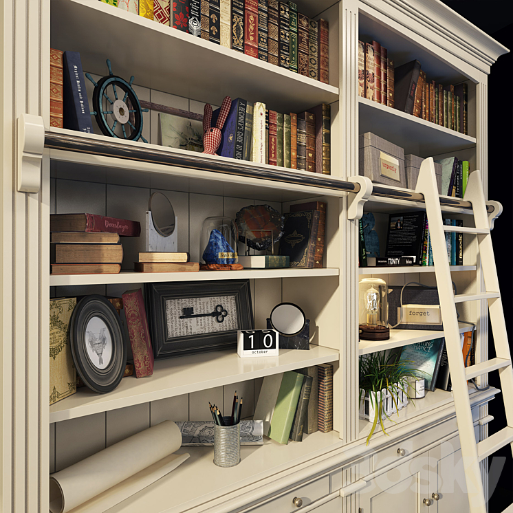 Bookcase library Amandine. Maisons du monde. 3DS Max - thumbnail 2