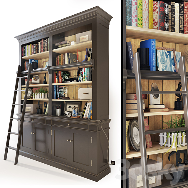 Bookcase library Versailles. Maisons du monde 3ds Max - thumbnail 2