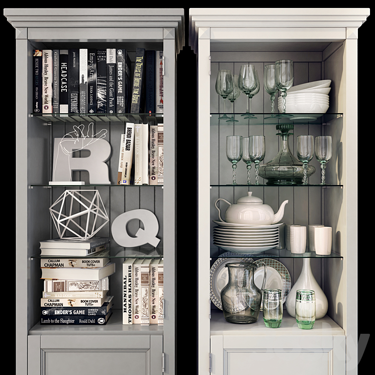 Bookcase showcase RFS Brooklyn. Cabinet by MebelMoscow 3DS Max - thumbnail 2