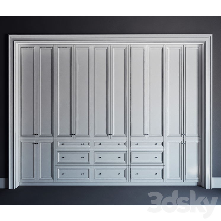 Built-in closet 01 \\ fitted wardrobe 01 3DS Max - thumbnail 1