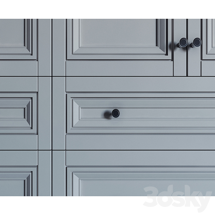 Built-in closet 01 \\ fitted wardrobe 01 3DS Max - thumbnail 2