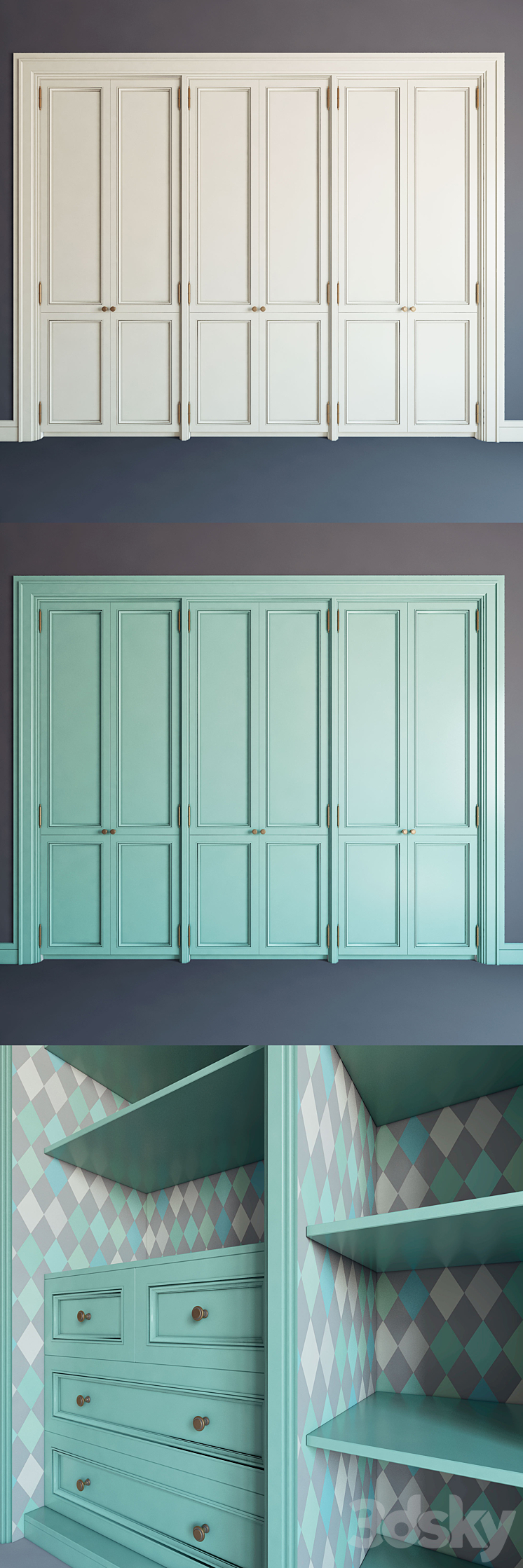 Built-in wardrobe 09 \\ fitted wardrobe 09 3DS Max - thumbnail 2