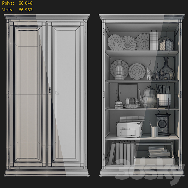 Cabinet _ showcase with glass Showcase Domeniche Tosato 3DS Max Model - thumbnail 4