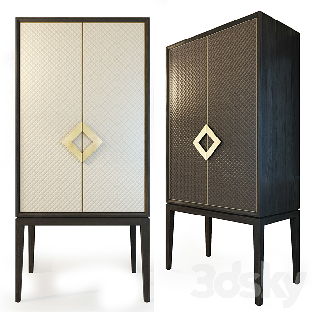 Cabinet with leather doors Laurent cabinet. The Sofa & Chair company 3ds Max - thumbnail 1