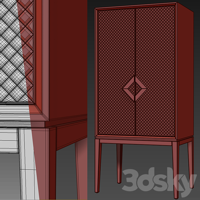 Cabinet with leather doors Laurent cabinet. The Sofa & Chair company 3ds Max - thumbnail 3