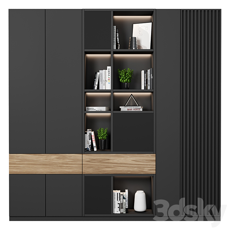 Cabinet with shelves 21 3DS Max Model - thumbnail 1