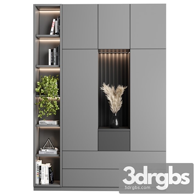 Cabinet with shelves 27 3dsmax Download - thumbnail 1