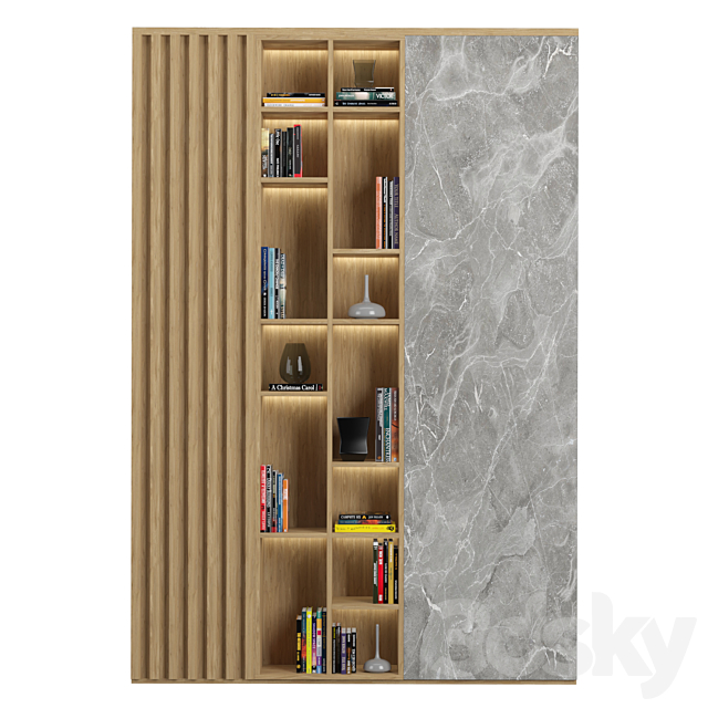 Cabinet with shelves02 3ds Max - thumbnail 3